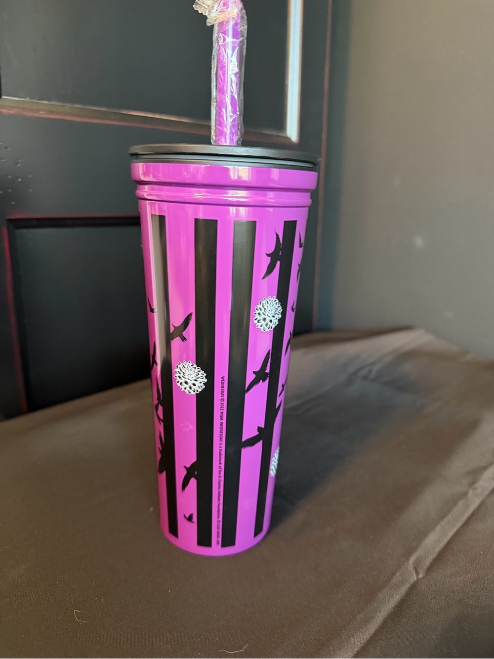 “Wednesday” 23 oz Purple Stainless Steel Travel Tumbler - NWT - Picture 3 of 4